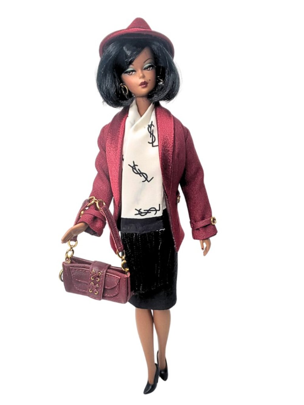 Silkstone Lingerie Barbie Doll 5 AA - 2002 , La Boutique YSL Outfit & Purse